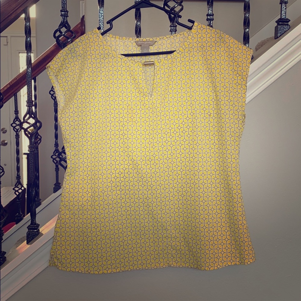 Banana Republic Yellow Grey Blouse